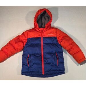 Eddie Bauer Kids Down Puffer Jacket Hooded Red Blue 4T